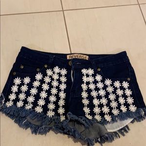 reverse jean shorts